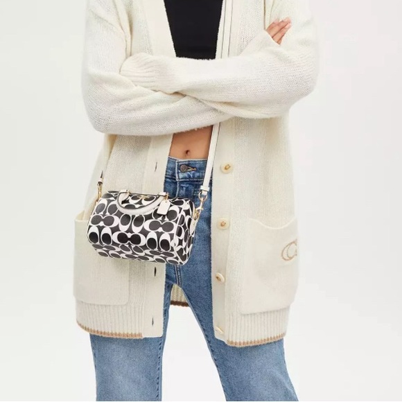 COACH MINI ROWAN SATCHEL BAG WITH SHOULDER STRAP - Picture 6 of 6